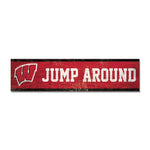 Wholesale-Wisconsin Badgers JUMP AROUND Wooden Magnet 1.5" X 6"