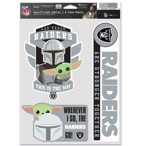 Las Vegas Raiders / Star Wars Mandalorian Multi Use 3 Fan Pack