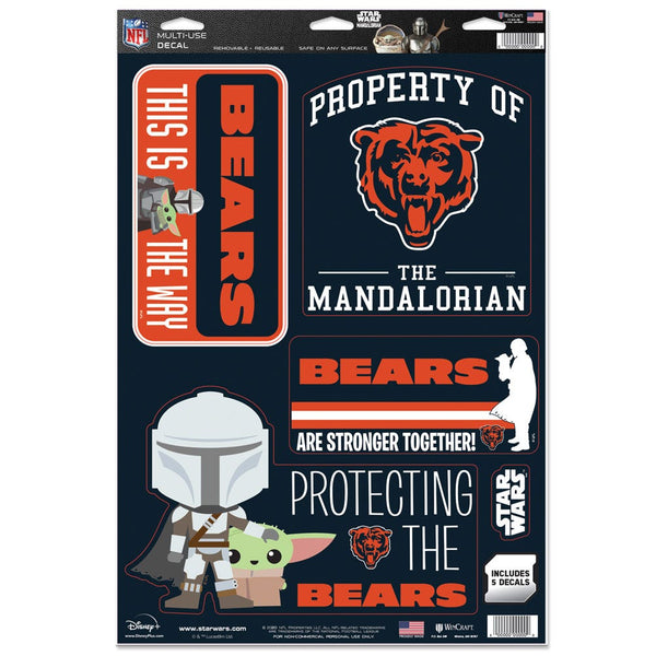Chicago Bears / Star Wars Mandalorian Multi-Use Decal 11" x 17"