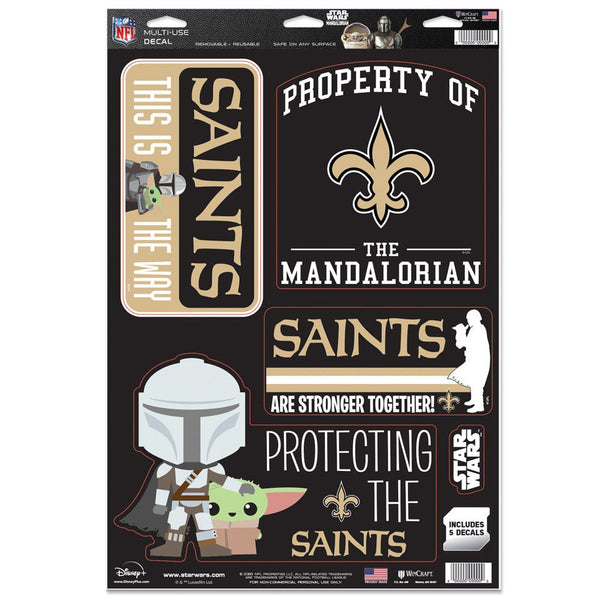 New Orleans Saints / Star Wars Mandalorian Multi-Use Decal 11" x 17"