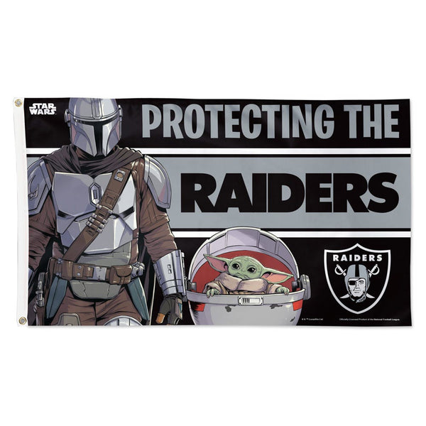 Las Vegas Raiders / Star Wars Mandalorian Flag - Deluxe 3' X 5'