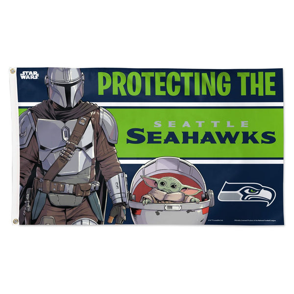 Seattle Seahawks / Star Wars Mandalorian Flag - Deluxe 3' X 5'