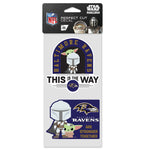 Baltimore Ravens / Star Wars Mandalorian Perfect Cut Decal Set of two 4"x4"