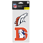 Denver Broncos Classic Logo Perfect Cut Decal Set of two 4"x4"