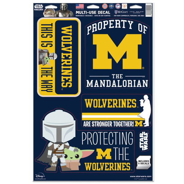 Wholesale-Michigan Wolverines / Star Wars MANDALORIAN Multi-Use Decal 11" x 17"