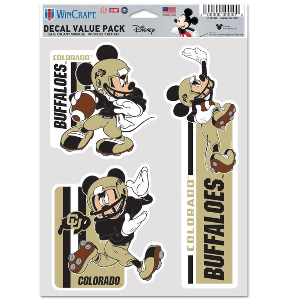 Wholesale-Colorado Buffaloes / Disney MICKEY MOUSE FOOTBALL Multi Use 3 Fan Pack