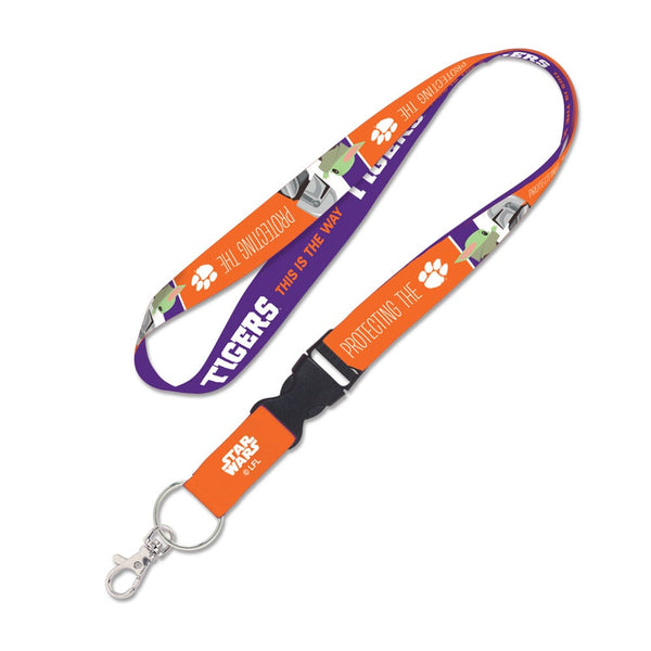 Clemson Tigers / Star Wars MANDALORIAN Lanyard w/detachable buckle 1"