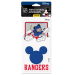 New York Rangers / Disney disney Perfect Cut Decal Set of two 4"x4"