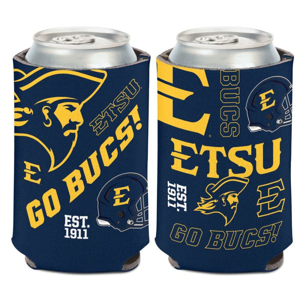 Wholesale-East Tennessee State Buccaneers SCATTERPRINT Can Cooler 12 oz.