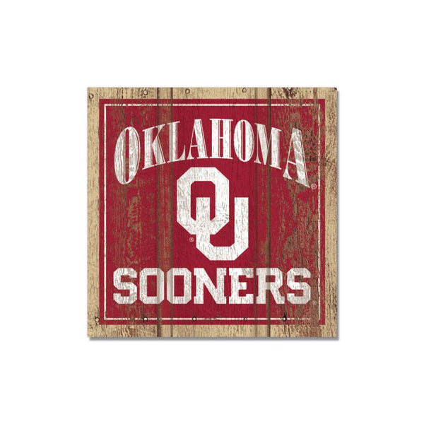 Wholesale-Oklahoma Sooners Wooden Magnet 3" X 3"