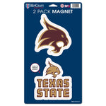 Wholesale-Texas State Bobcats 2 Pack Magnets 5" x 9"