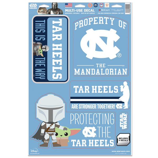 North Carolina Tar Heels / Star Wars MANDALORIAN Multi-Use Decal 11" x 17"