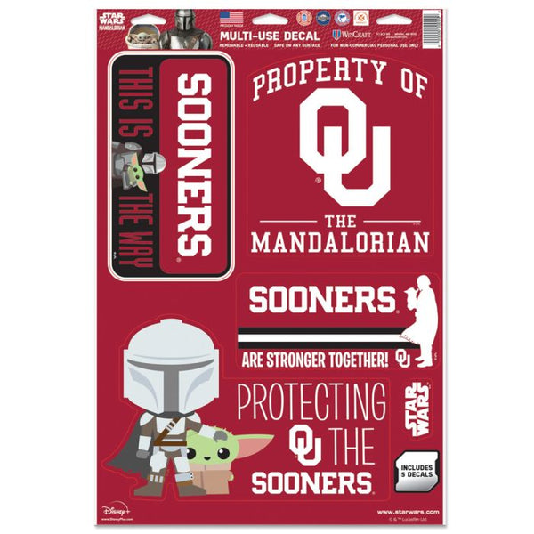 Wholesale-Oklahoma Sooners / Star Wars MANDALORIAN Multi-Use Decal 11" x 17"