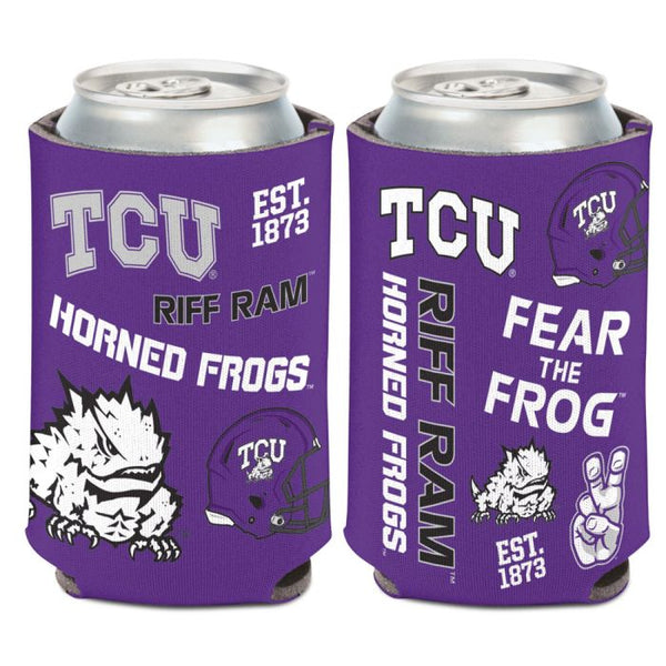 Wholesale-TCU Horned Frogs SCATTERPRINT Can Cooler 12 oz.