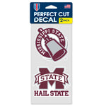 Mississippi State Bulldogs Perfect Cut Decal Set of two 4"x4"