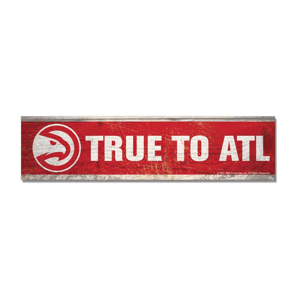 Atlanta Hawks Wooden Magnet 1.5" X 6"