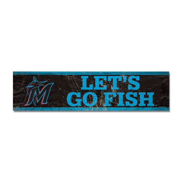 Miami Marlins Wooden Magnet 1.5" X 6"