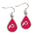 Wholesale-Utah Utes Earrings Jewelry Carded Tear Drop