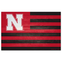 Wholesale-Nebraska Cornhuskers AMERICANA Wood Sign 11" x 17" 1/4" thick