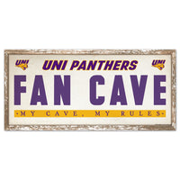 Northern Iowa Panthers FAN CAVE Wood Sign 8" x 17"