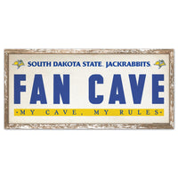 South Dakota State Jackrabbits FAN CAVE Wood Sign 8" x 17"