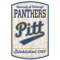 Wholesale-Pittsburgh Panthers /College Vault Wood Sign 11" x 17" 1/4" thick