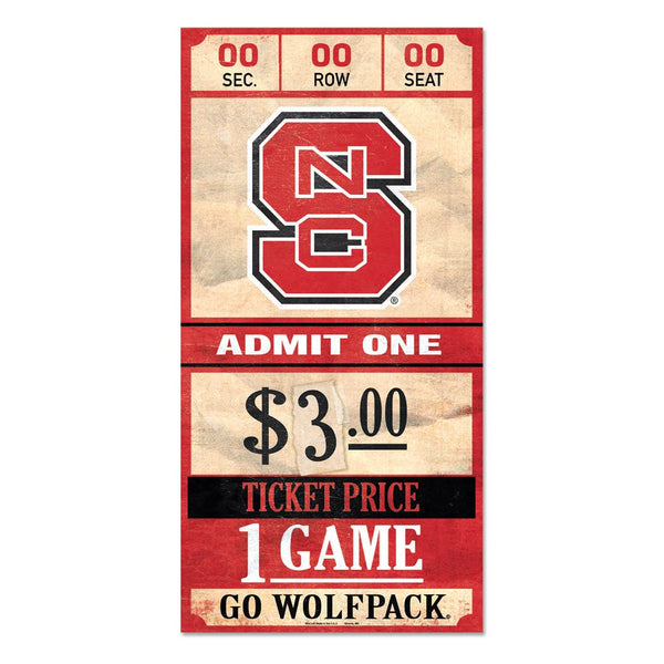 NC State Wolfpack Wood Sign 6x12 3/8" thick