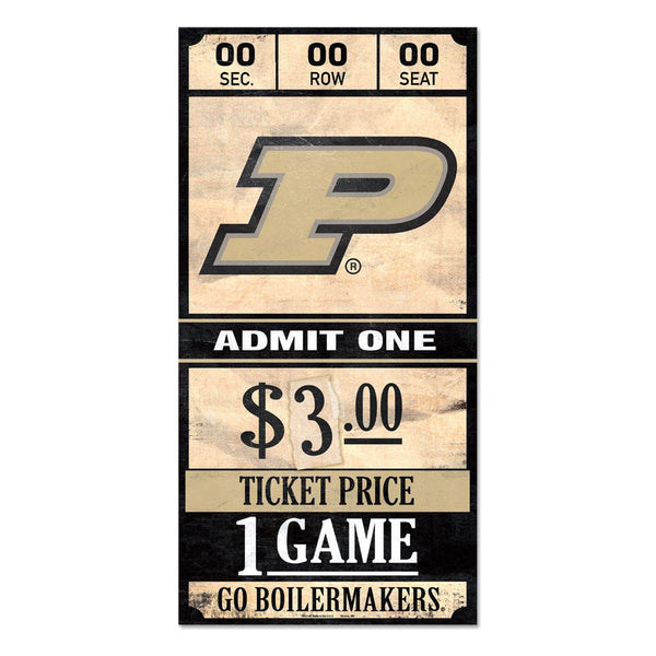 Purdue Boilermakers Wood Sign 6x12 3/8" thick