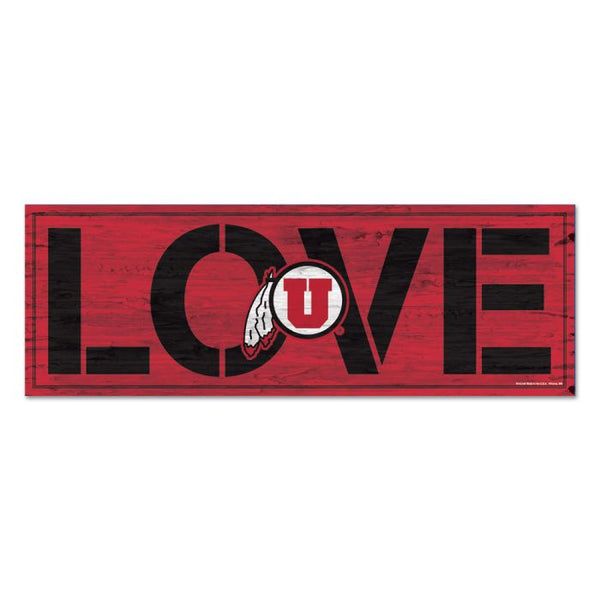 Wholesale-Utah Utes Wood Sign 8"x23" 1/4" thick