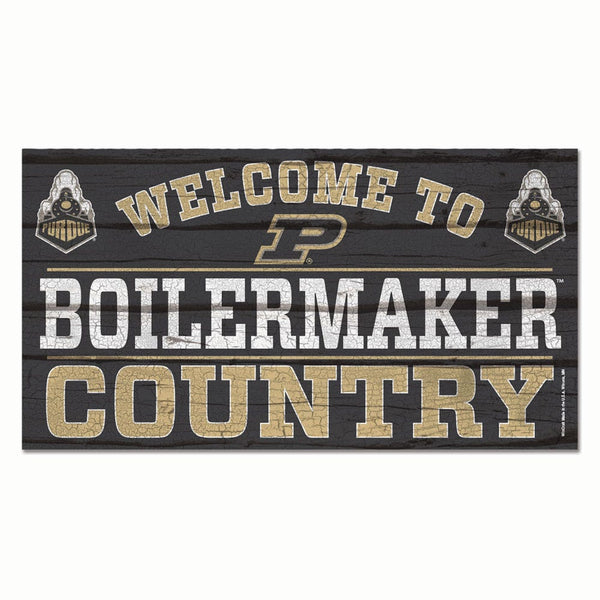Purdue Boilermakers Wood Sign 13"x24" 1/4" thick