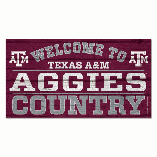 Texas A&M Aggies Wood Sign 13"x24" 1/4" thick
