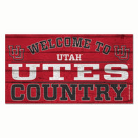 Wholesale-Utah Utes Wood Sign 13"x24" 1/4" thick