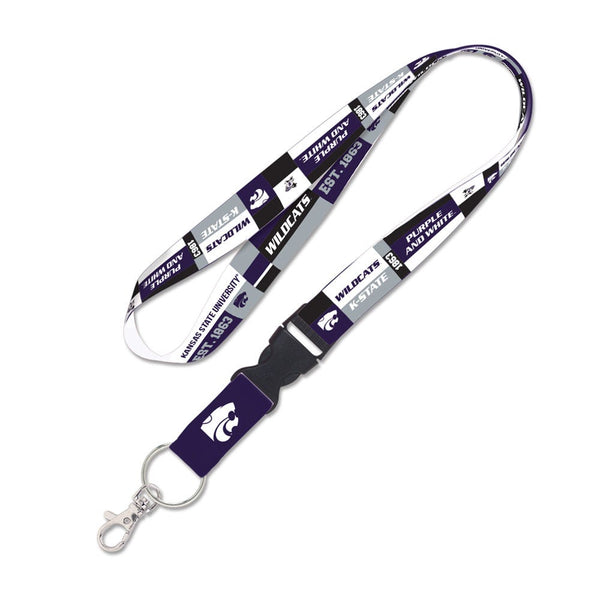 Kansas State Wildcats COLOR BLOCK Lanyard w/detachable buckle 1"
