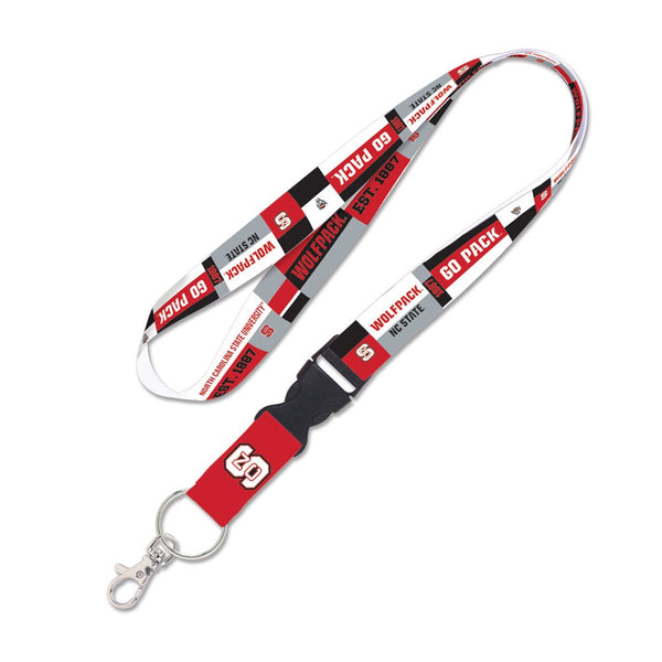 NC State Wolfpack COLOR BLOCK Lanyard w/detachable buckle 1"