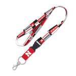 Wholesale-Nebraska Cornhuskers COLOR BLOCK Lanyard w/detachable buckle 1"