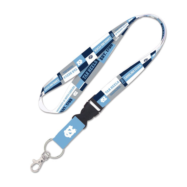 North Carolina Tar Heels COLOR BLOCK Lanyard w/detachable buckle 1"
