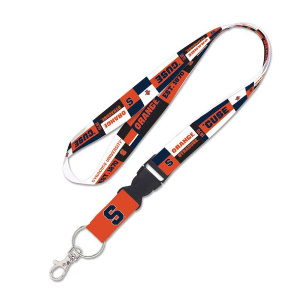 Wholesale-Syracuse Orange COLOR BLOCK Lanyard w/detachable buckle 1"