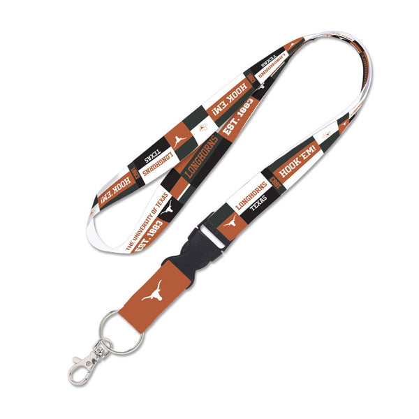 Texas Longhorns COLOR BLOCK Lanyard w/detachable buckle 1"