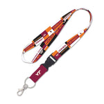 Wholesale-Virginia Tech Hokies COLOR BLOCK Lanyard w/detachable buckle 1"