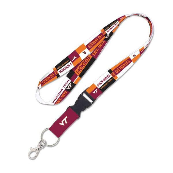 Wholesale-Virginia Tech Hokies COLOR BLOCK Lanyard w/detachable buckle 1"