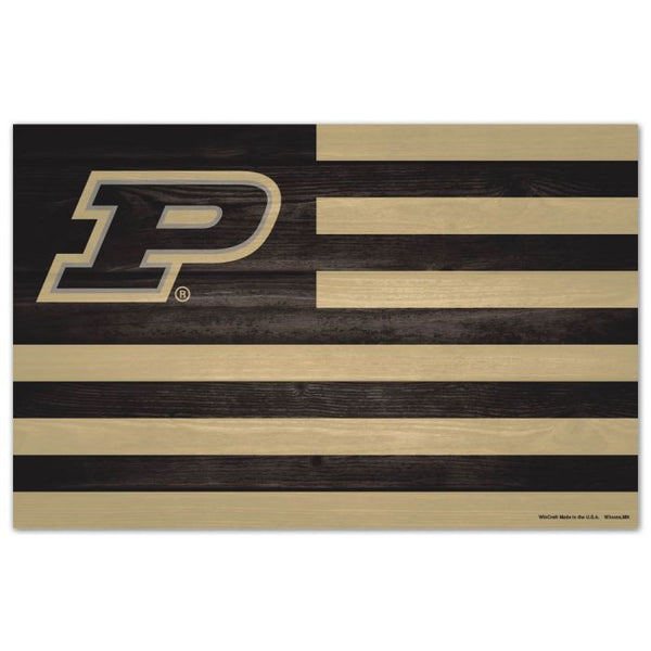 Wholesale-Purdue Boilermakers AMERICANA Wood Sign 11" x 17" 1/4" thick