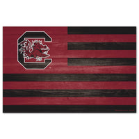 South Carolina Gamecocks AMERICANA Wood Sign 11" x 17" 1/4" thick