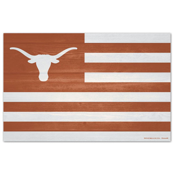 Texas Longhorns AMERICANA Wood Sign 11" x 17" 1/4" thick