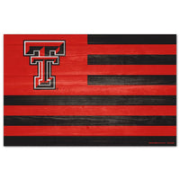 Wholesale-Texas Tech Red Raiders AMERICANA Wood Sign 11" x 17" 1/4" thick