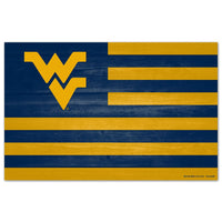West Virginia Mountaineers AMERICANA Wood Sign 11" x 17" 1/4" thick