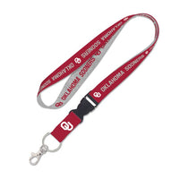 Wholesale-Oklahoma Sooners HEATHER Lanyard w/detachable buckle 1"