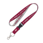 Wholesale-Virginia Tech Hokies HEATHER Lanyard w/detachable buckle 1"