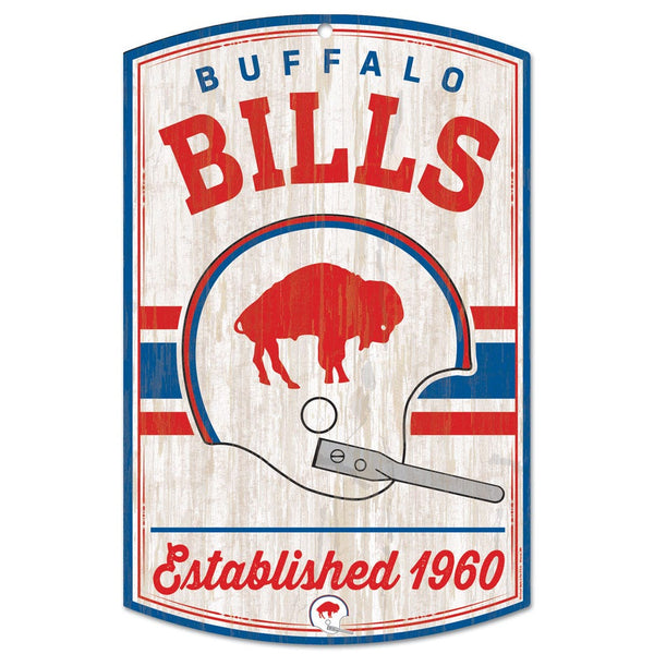 Buffalo Bills / Classic Logo RETRO Wood Sign 11" x 17" 1/4" thick