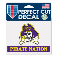 Wholesale-East Carolina Pirates PIRATE NATION Perfect Cut Color Decal 4.5" x 5.75"