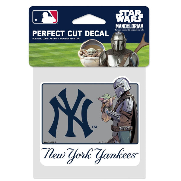 New York Yankees / Star Wars Mandalorian Perfect Cut Color Decal 4" x 4"